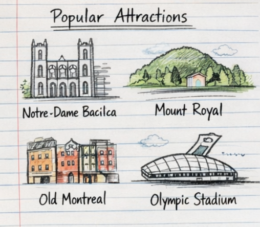 Montreal popular attractions chart